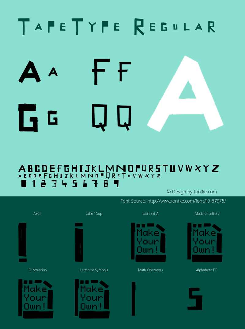 TapeType Regular 001.000 Font Sample