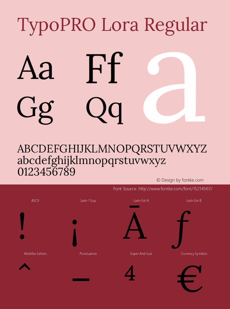 TypoPRO Lora Regular Version 1.014 Font Sample