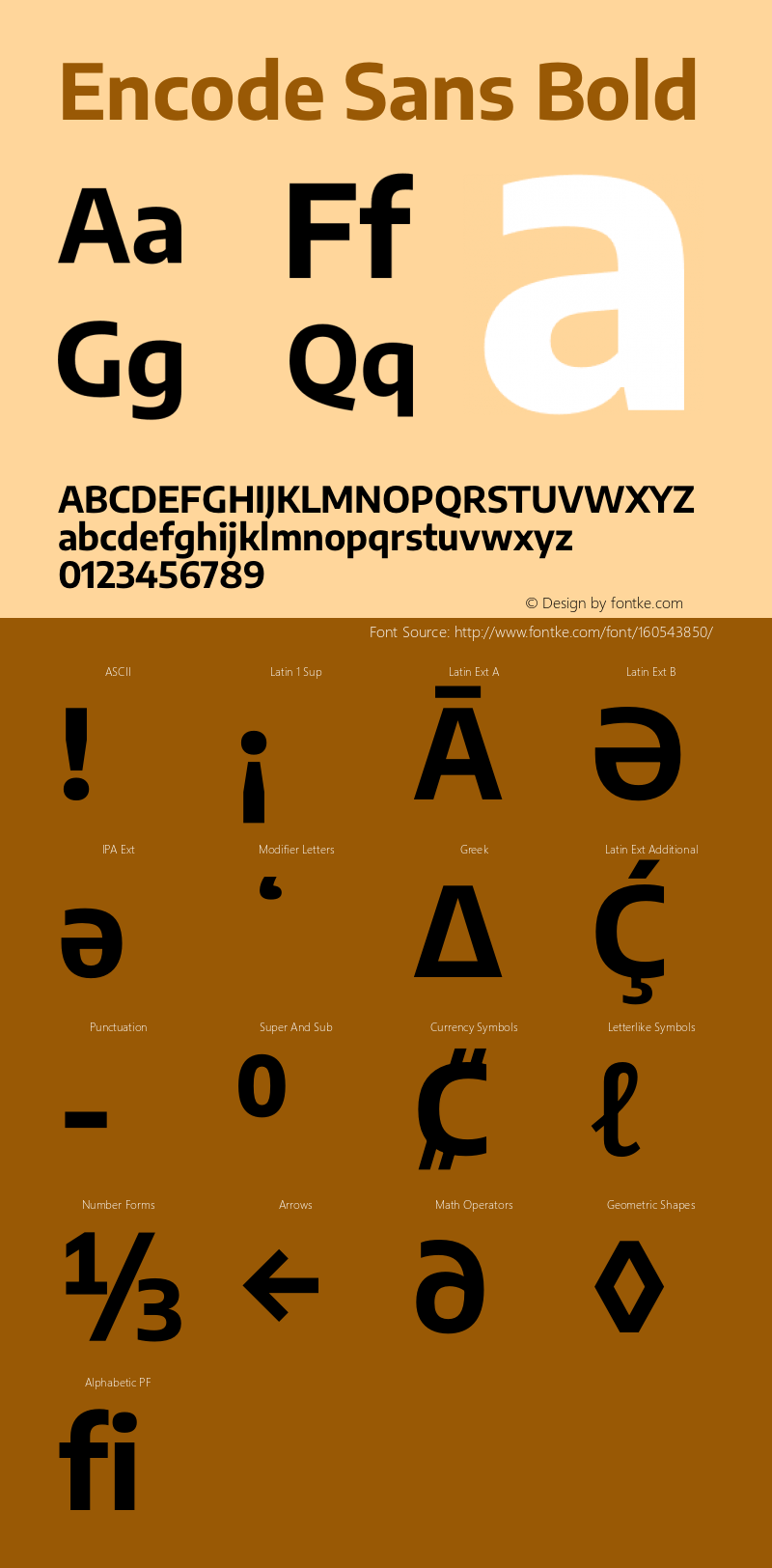 Encode Sans Bold Version 3.002 Font Sample