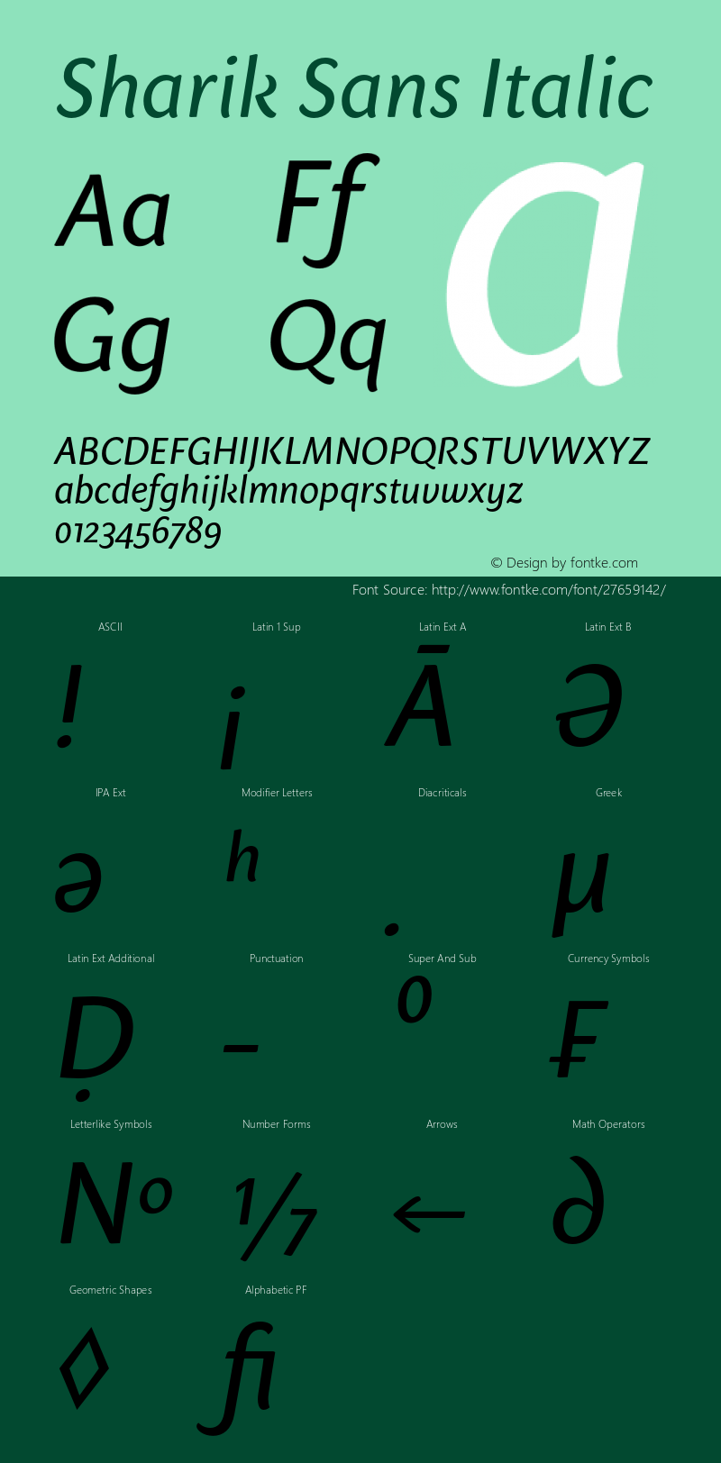 Sharik Sans Regular Italic Version 1.002;PS 001.002;hotconv 1.0.70;makeotf.lib2.5.58329 Font Sample