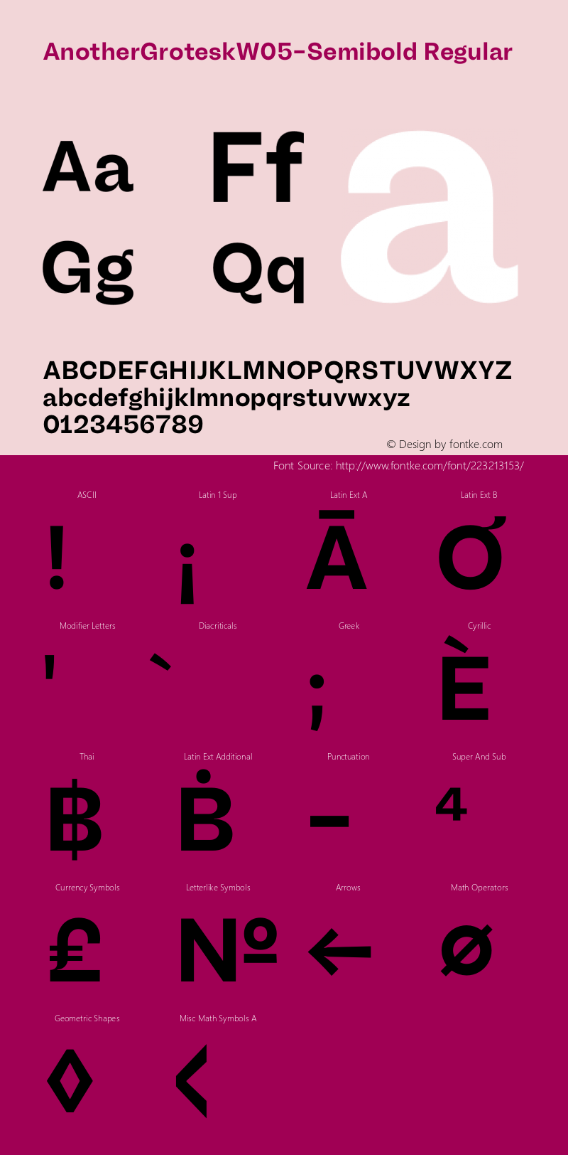 Another Grotesk W05 Semibold Version 1.20图片样张