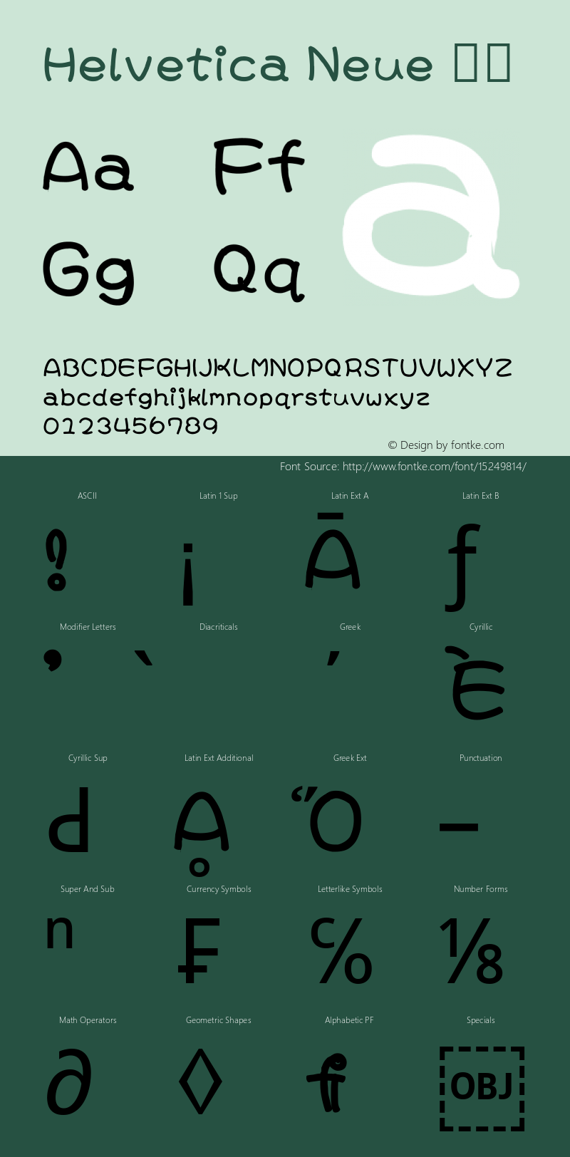 Helvetica Neue 瘦体 10.0d35e1 Font Sample