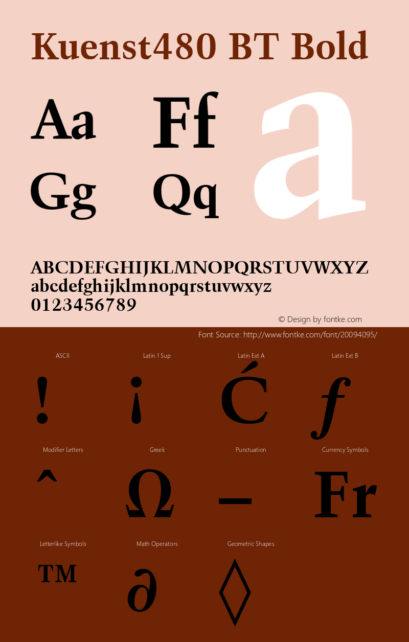 Kuenst480 BT Bold mfgpctt-v4.4 Dec 29 1998 Font Sample