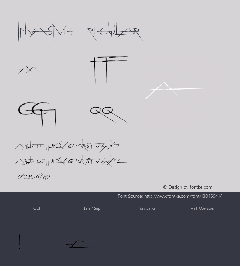 Invasive Regular Macromedia Fontographer 4.1.5 11/7/00 Font Sample