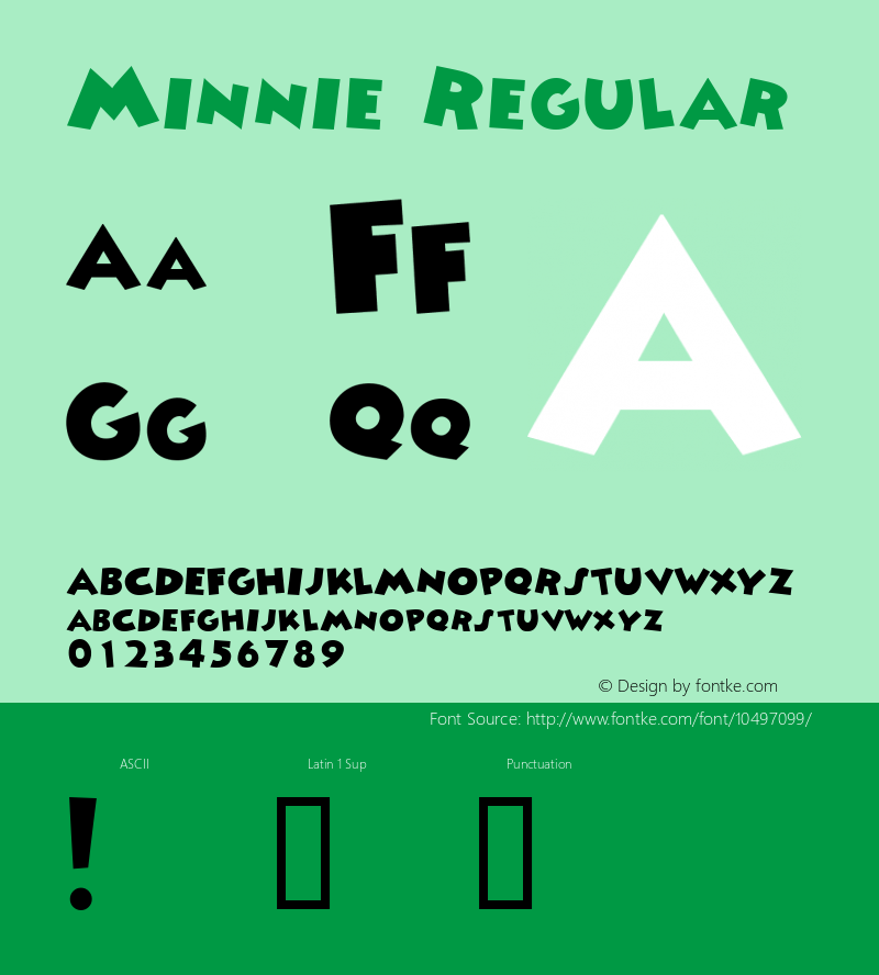 Minnie Regular Altsys Fontographer 4.0.4D2 10/13/94 Font Sample