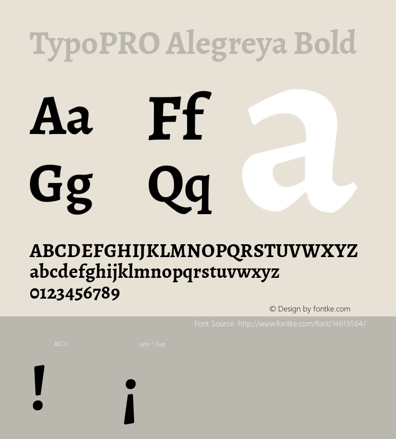 TypoPRO Alegreya Bold Version 1.003 Font Sample