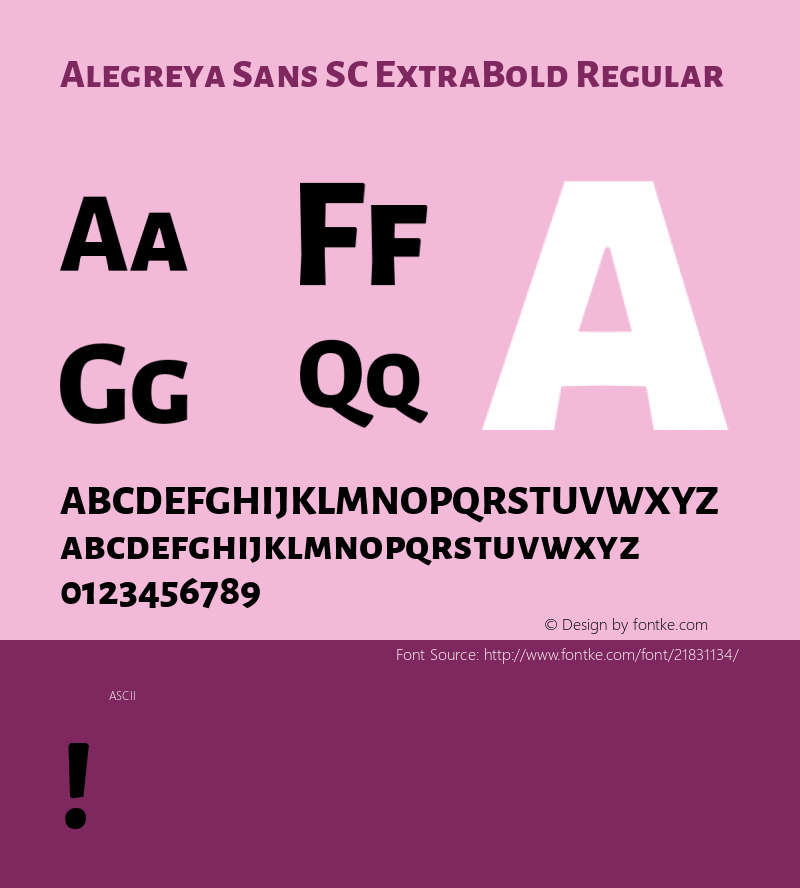 AlegreyaSansSCExtraBold Version 1.0 Font Sample