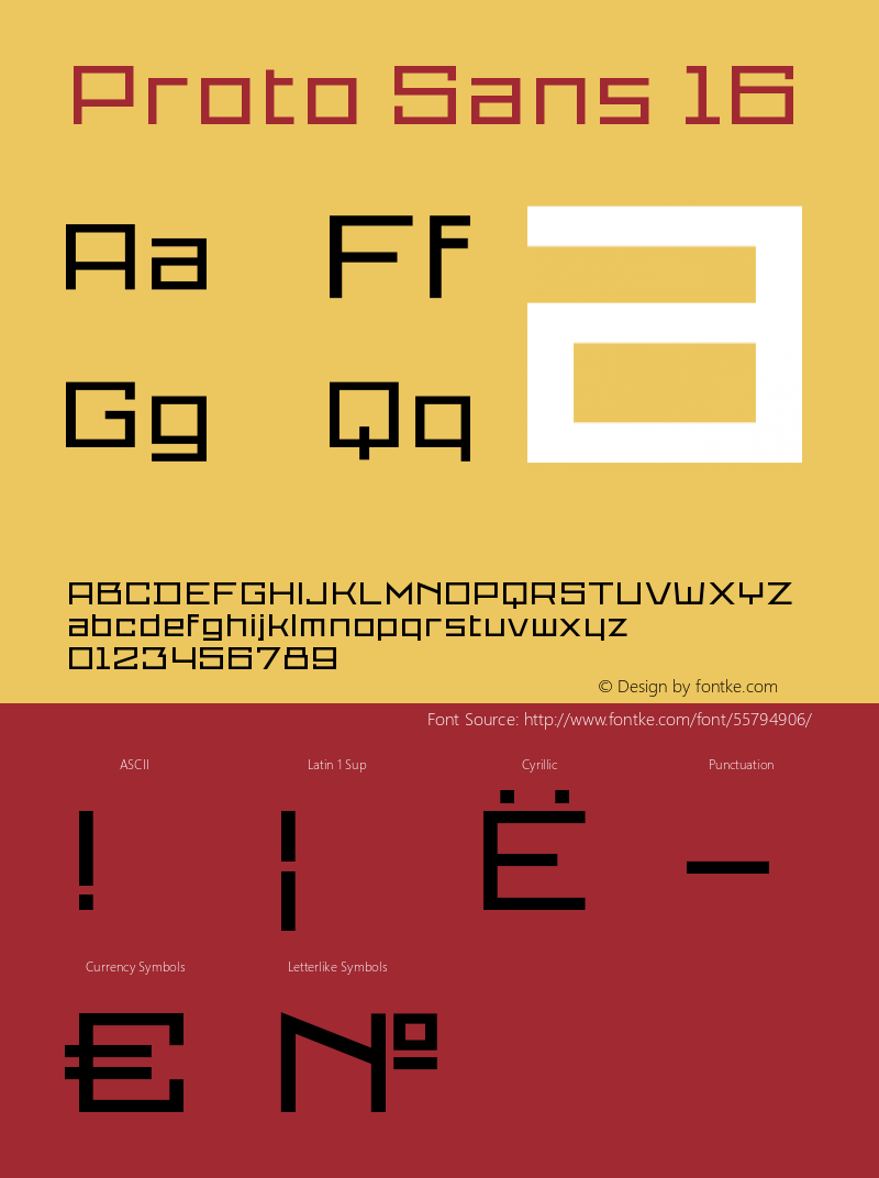 ProtoSans16 Version 001.001 Font Sample