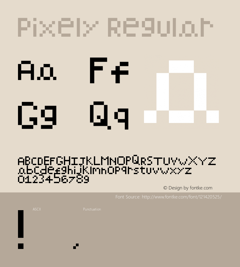 pixely Regular Version 1.0 Font Sample