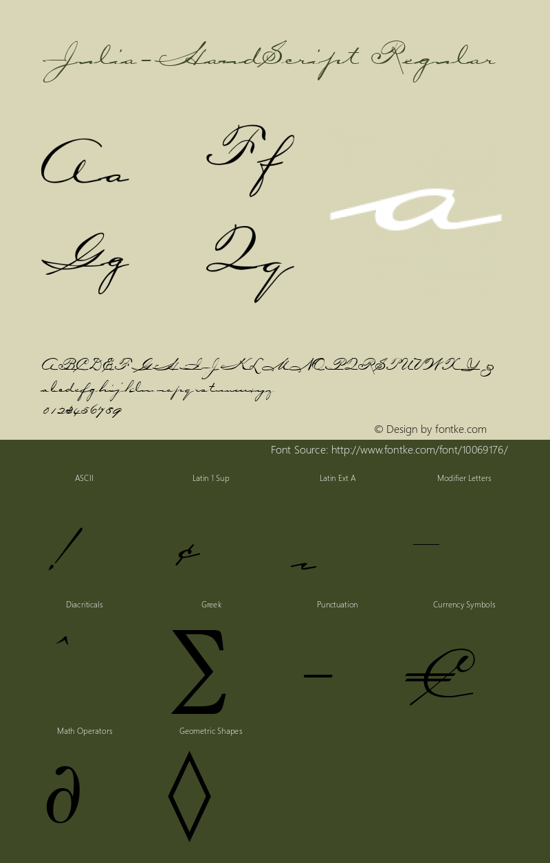 Julia-HandScript Regular Brendel            :09.12.1994 Font Sample