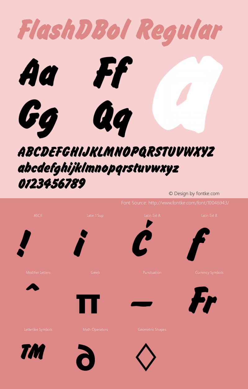 FlashDBol Regular Version 001.005 Font Sample