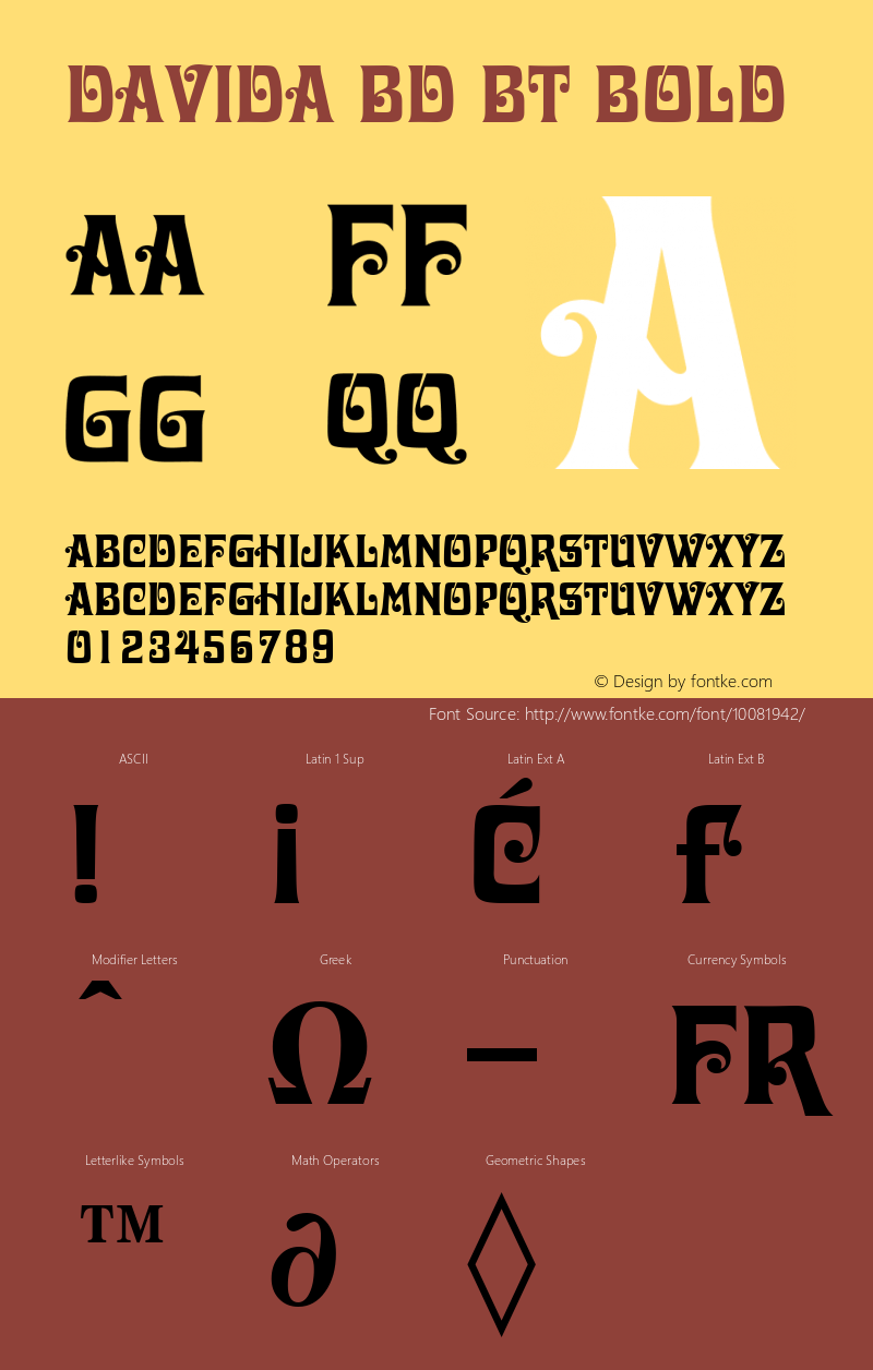 Davida Bd BT Bold mfgpctt-v4.4 Dec 23 1998 Font Sample