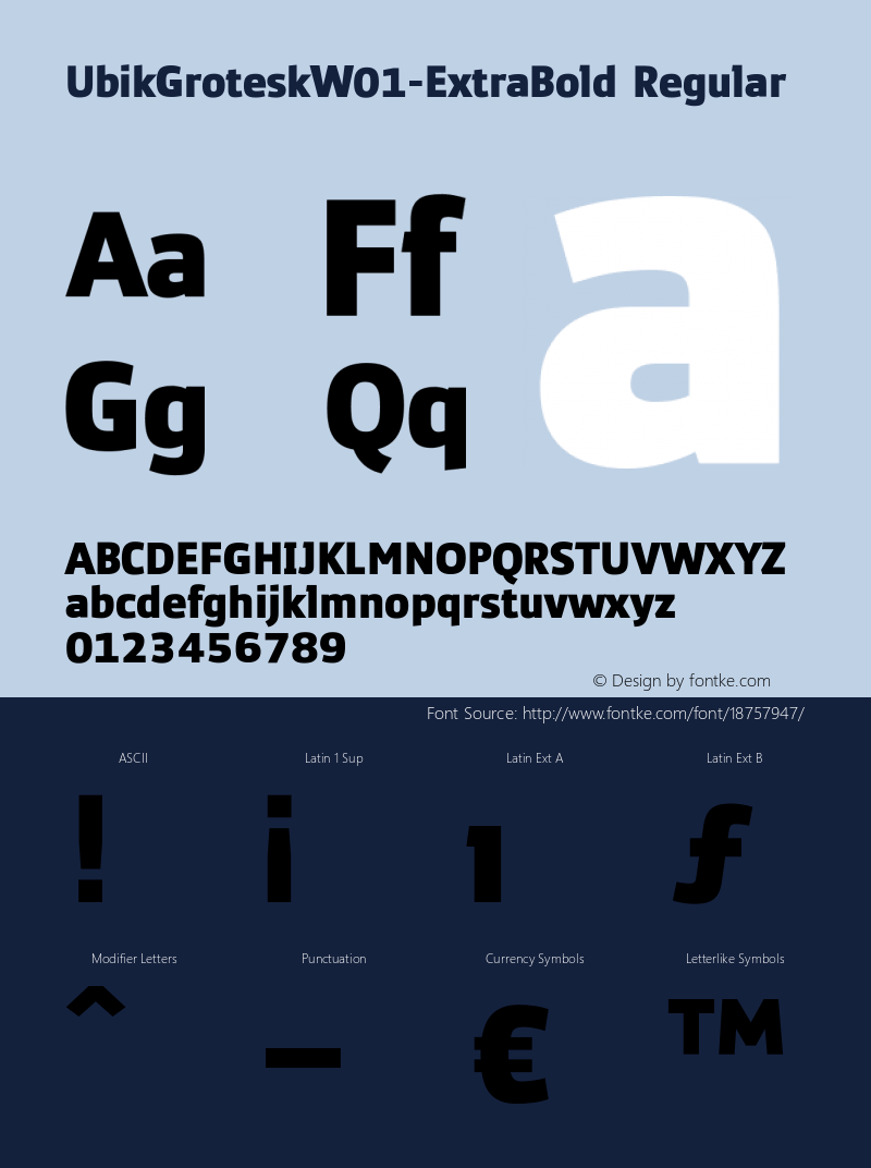 UbikGroteskW01-ExtraBold Regular Version 2.00 Font Sample