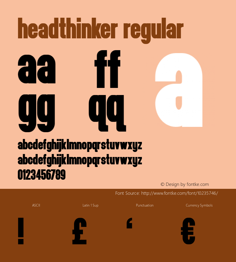 headthinker Regular Version 1.000 2009 initial release Font Sample