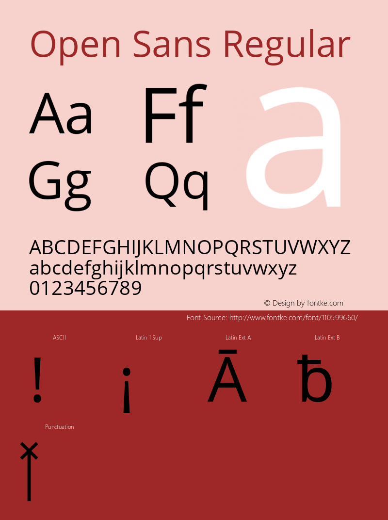 Open Sans Regular Version 1.10 Font Sample