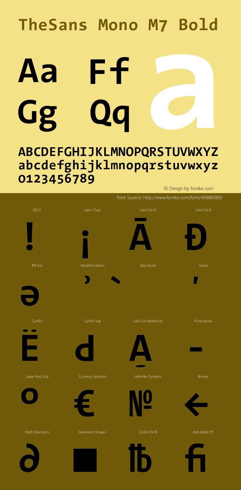 TheSansMono-M7Bold 3.006 Font Sample