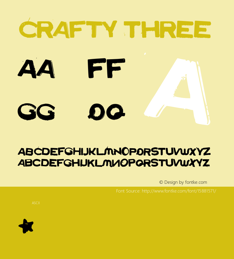 Crafty Three Version 1.010 Font Sample