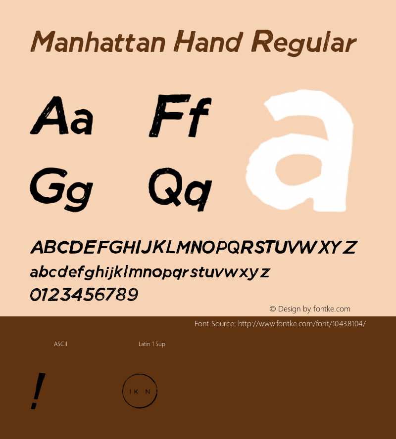 Manhattan Hand Regular Version 1.001 Font Sample