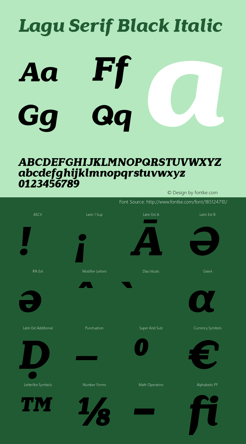 LaguSerif-BlackItalic Version 1.000;PS 001.000;hotconv 1.0.88;makeotf.lib2.5.64775图片样张