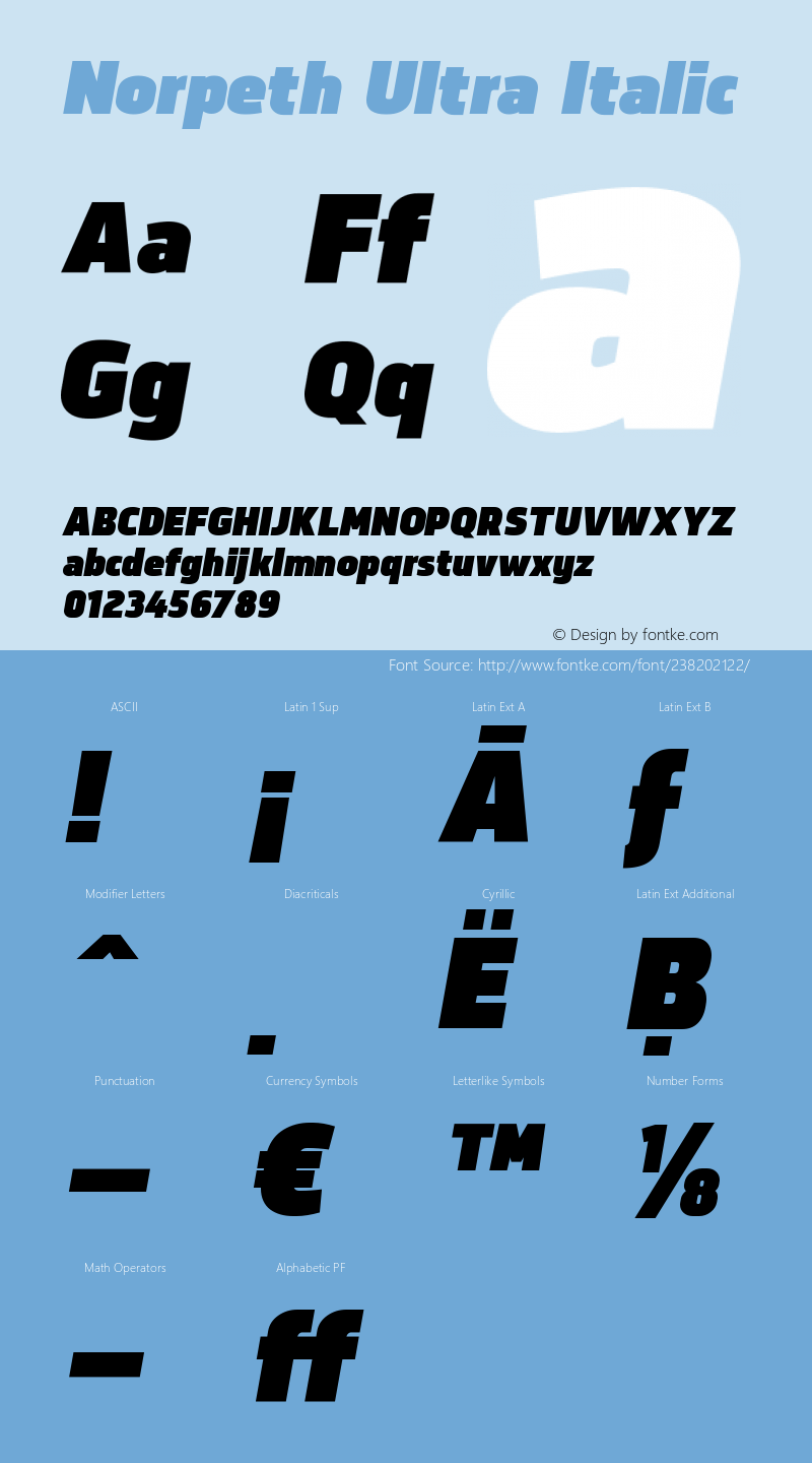 Norpeth Ultra Italic Version 1.001;PS 001.001;hotconv 1.0.70;makeotf.lib2.5.58329图片样张