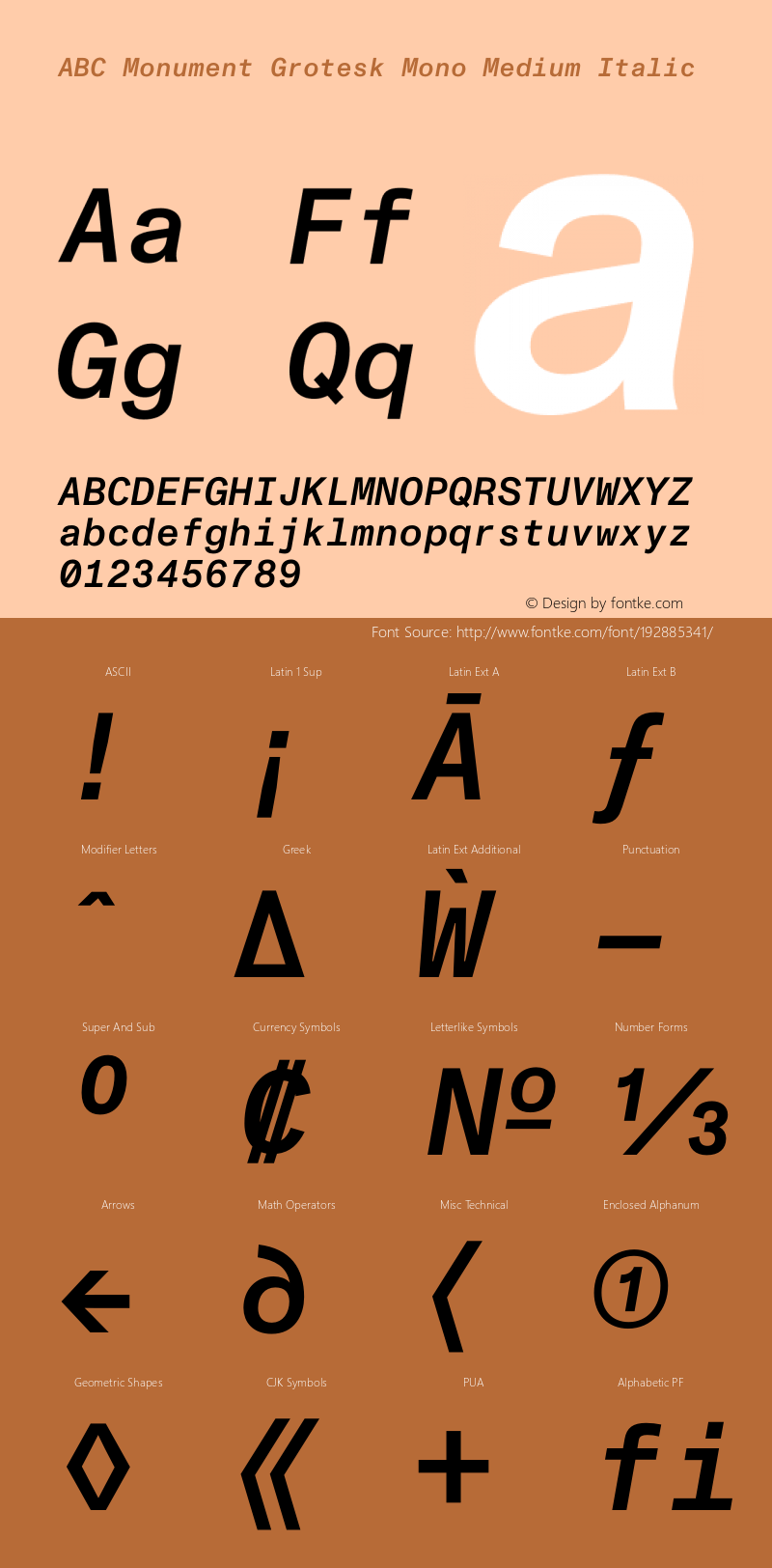 ABC Monument Grotesk Mono Medium Italic Version 2.001 | web-otf图片样张