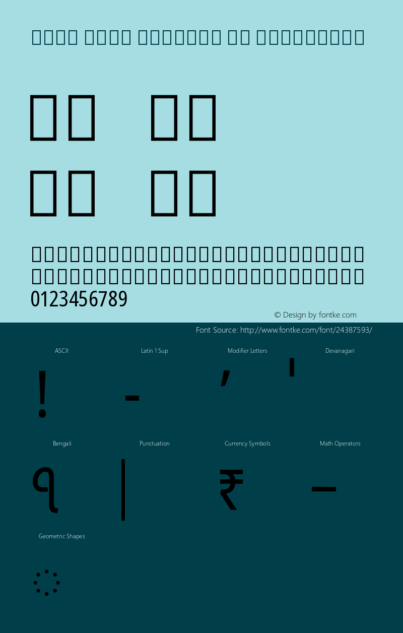 Noto Sans Bengali UI Condensed Version 2.000 Font Sample