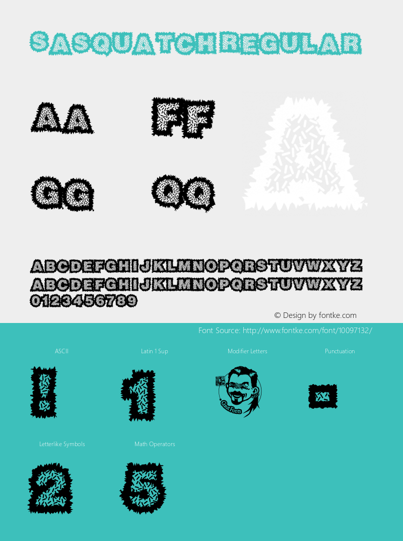 Sasquatch Regular Macromedia Fontographer 4.1.5 11/3/01 Font Sample