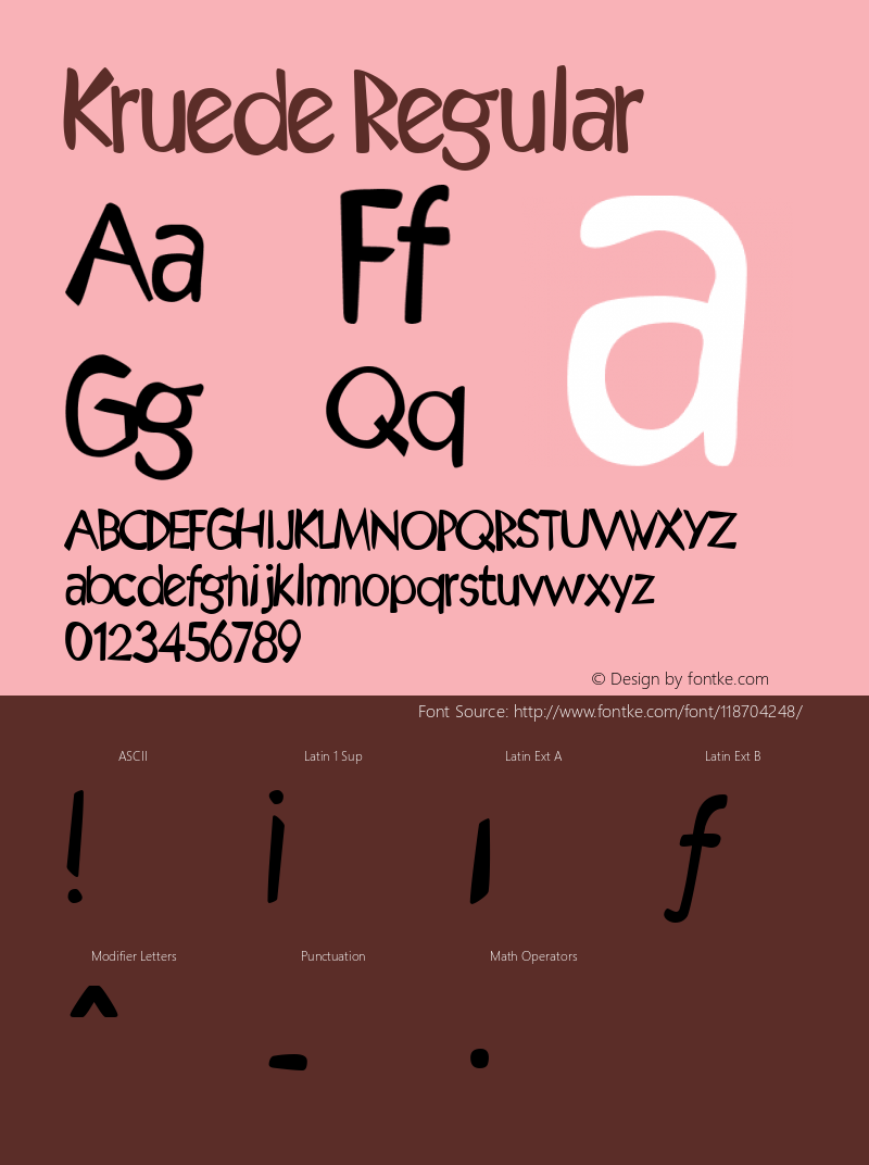 Kruede W05 Light Version 4.10 Font Sample