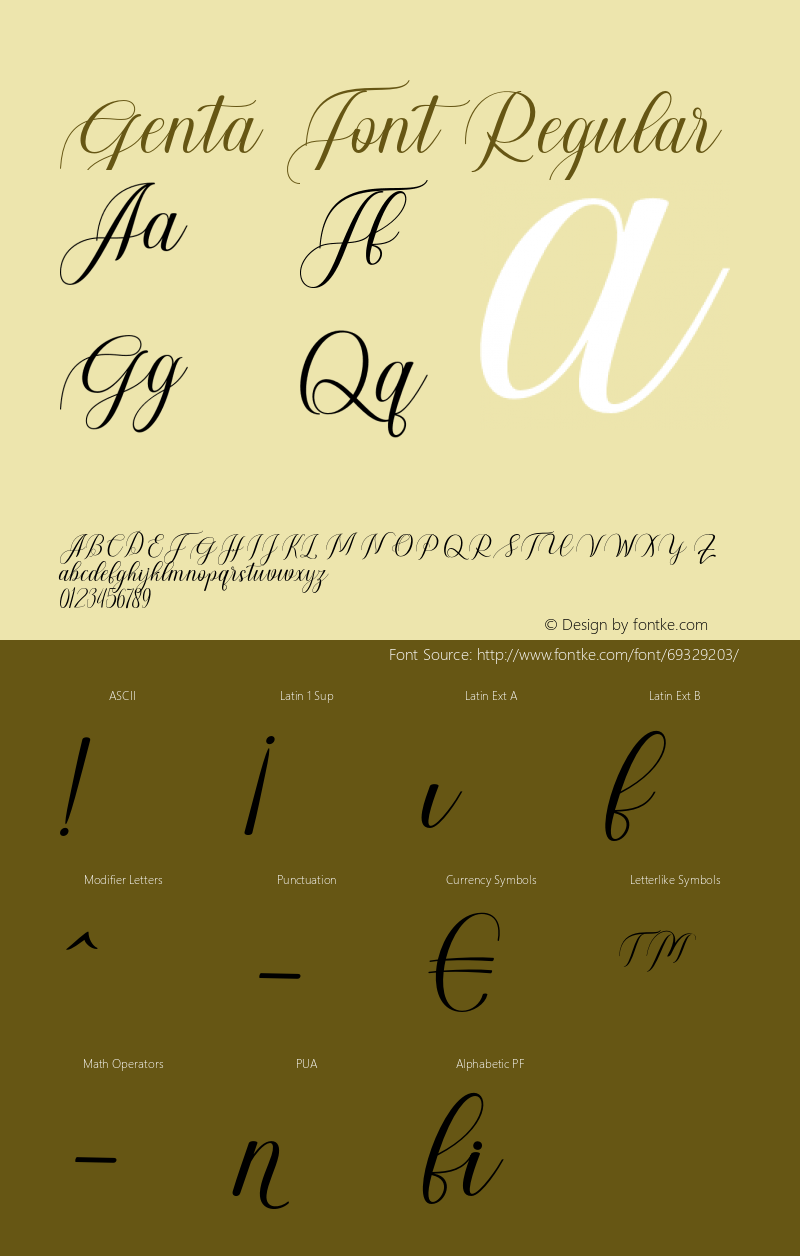 GentaFont Version 1.000 Font Sample