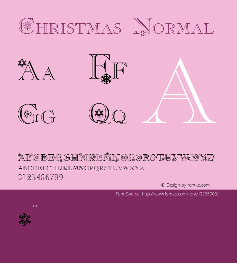 Christmas Normal 1.0 Fri Dec 05 22:18:24 1997 Font Sample