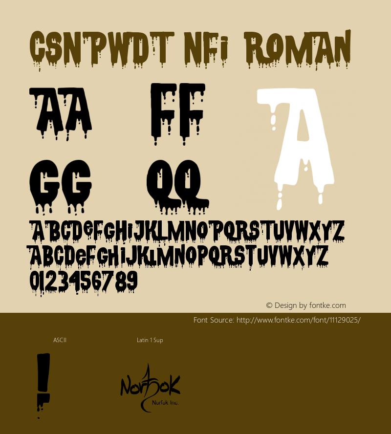 CSNPWDT NFI Roman Version 001.001 Font Sample