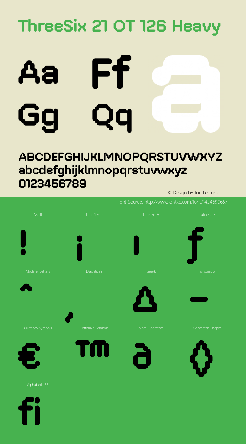 ThreeSix21OT-126Heavy Version 7.504; 2012; Build 1020 Font Sample