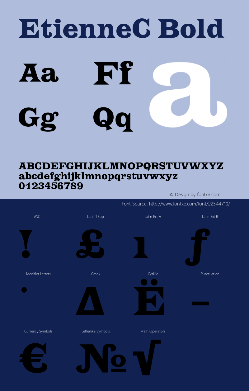 EtienneC Bold Version 001.000 Font Sample