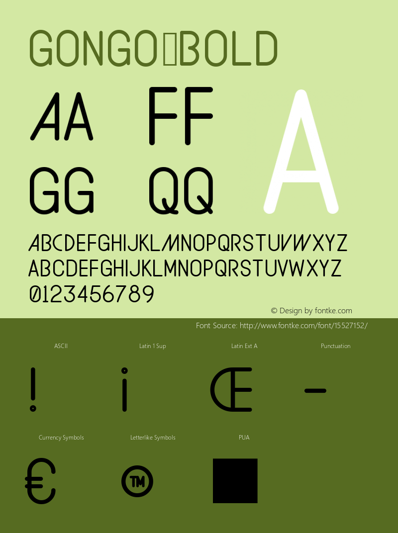 Gongo Bold 002 Font Sample