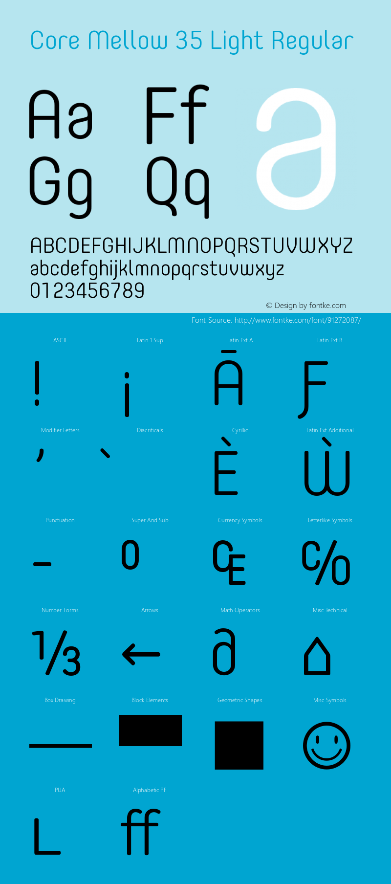 Core Mellow 35 Light Version 1.00 Font Sample