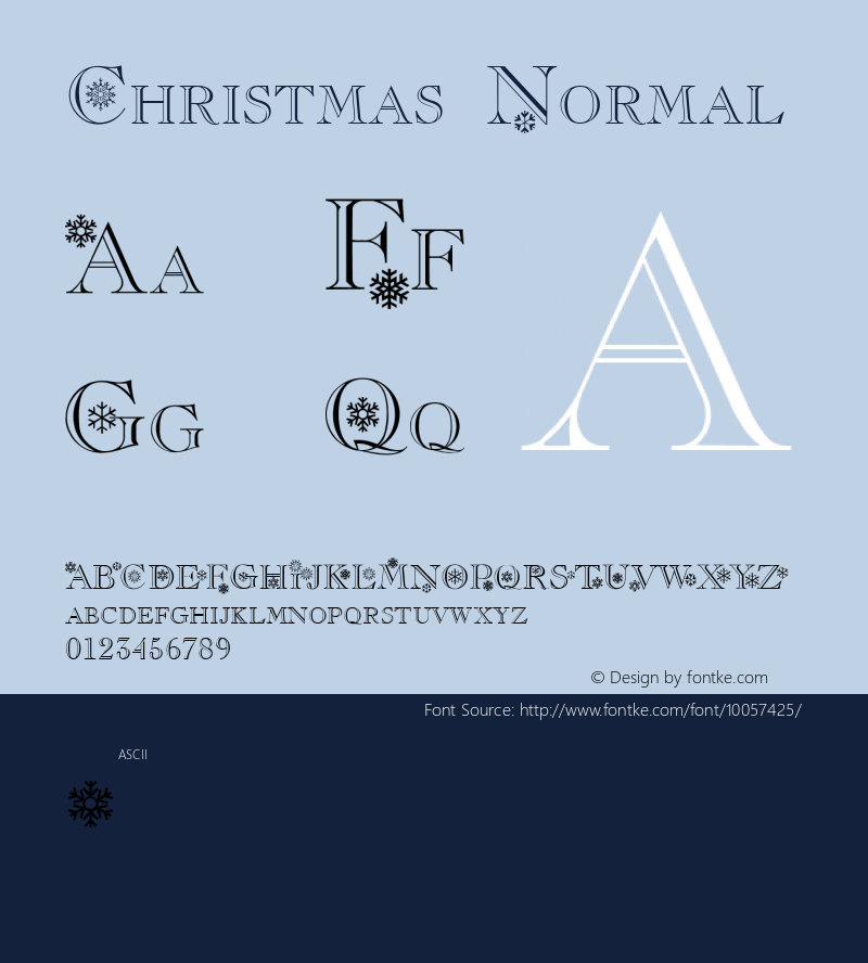 Christmas Normal 1.0 Fri Dec 05 22:18:24 1997 Font Sample