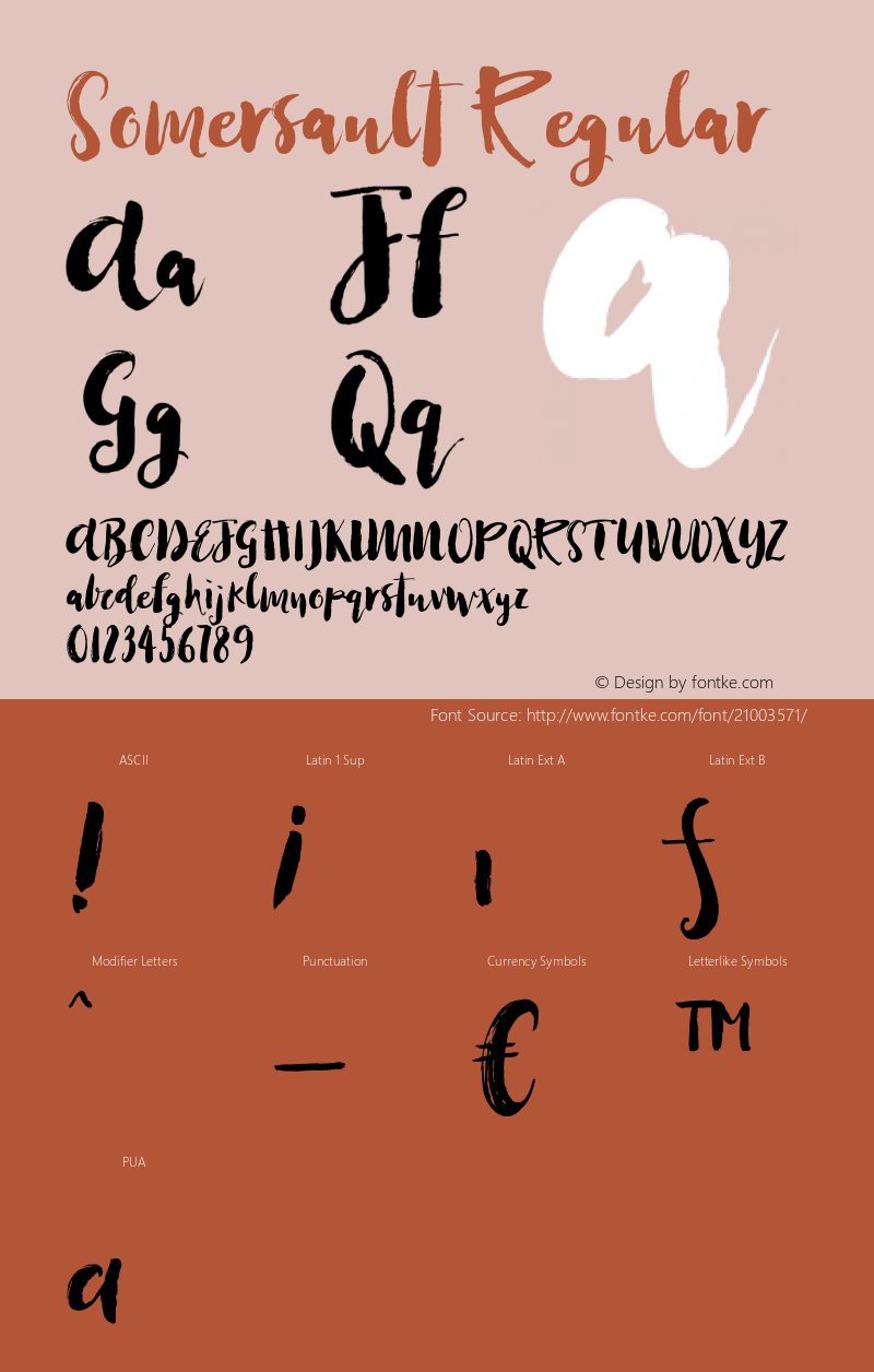 Somersault Regular Version 1.00 Font Sample