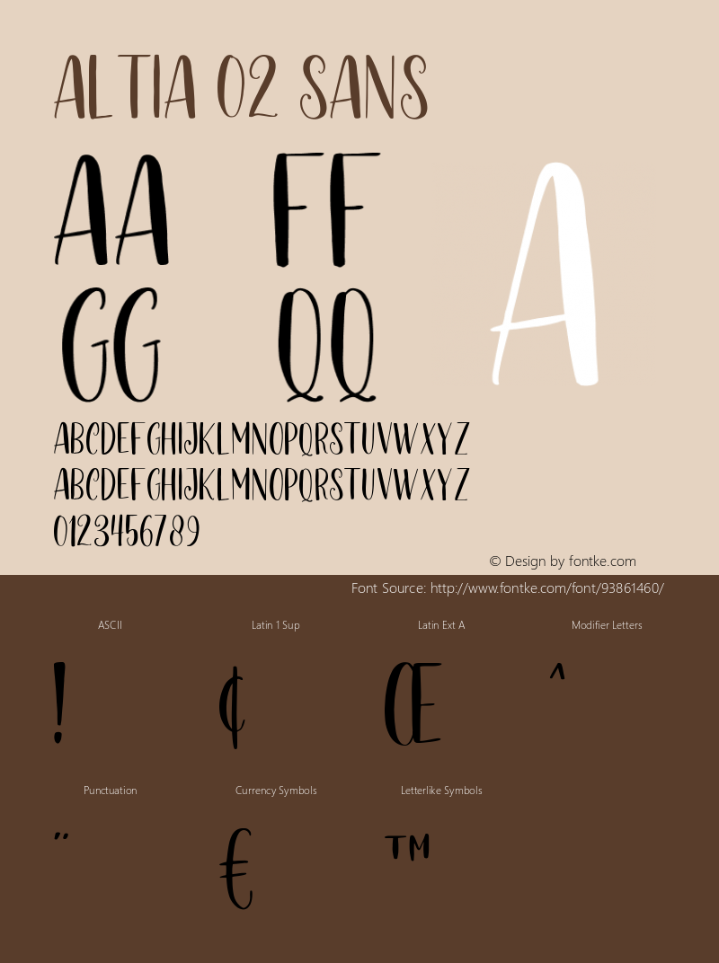 Altia 02 Sans 1.000 Font Sample