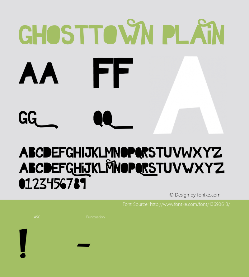 GhostTown Plain GhostTown.version.1.0 Font Sample