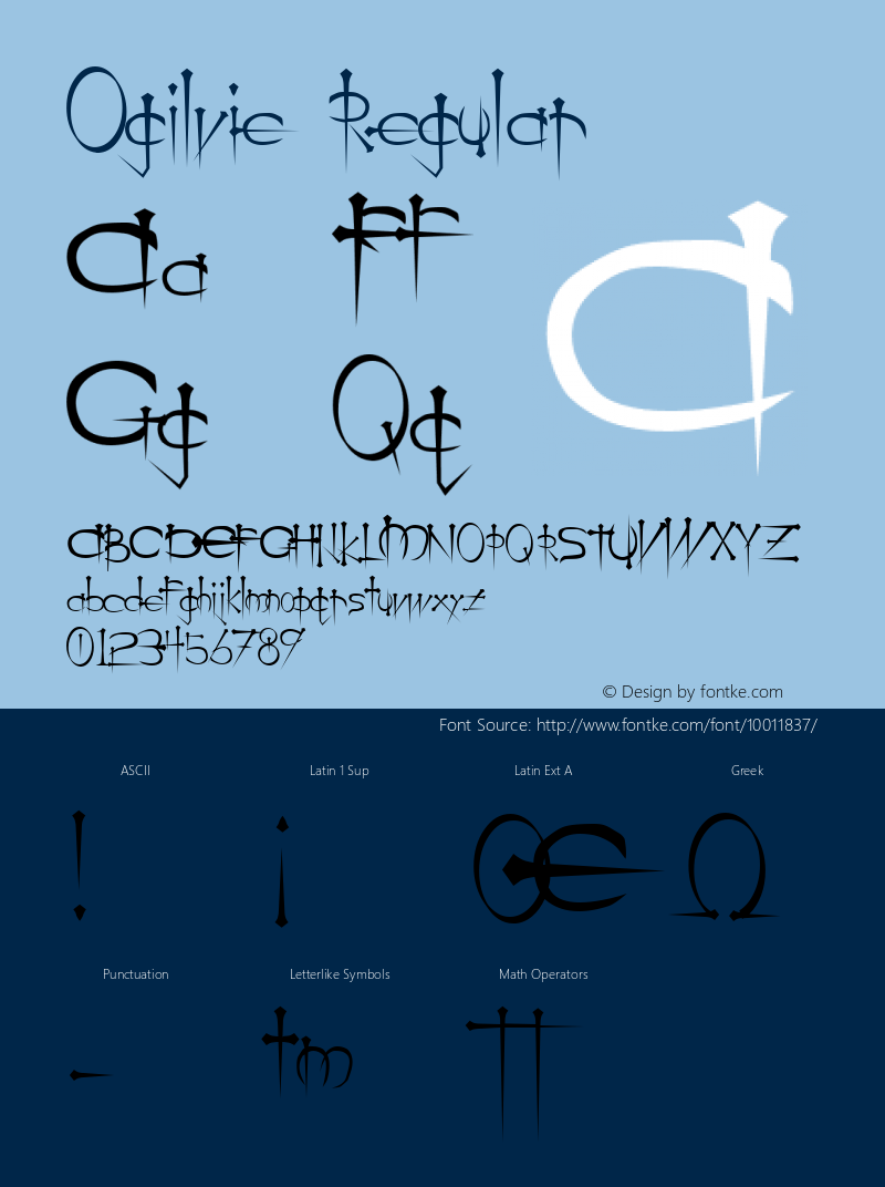 Ogilvie Regular Altsys Fontographer 3.5  3/3/95 Font Sample