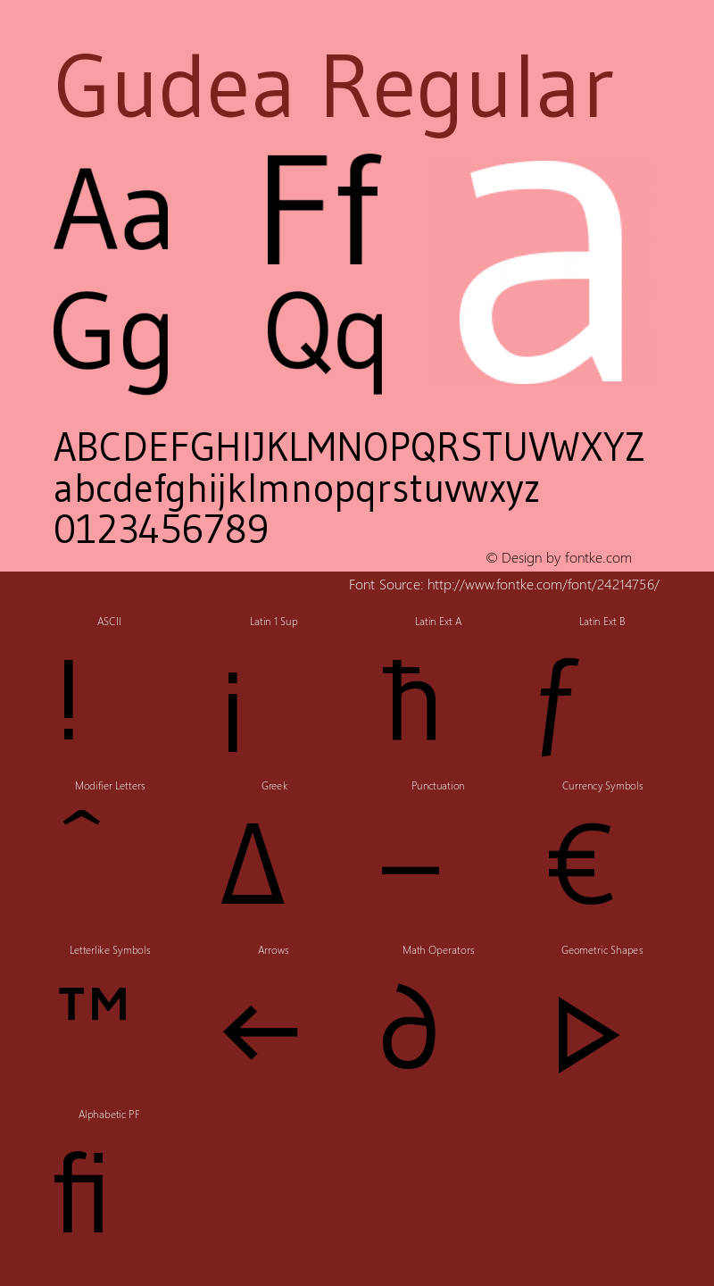 Gudea Version 1.002 Font Sample