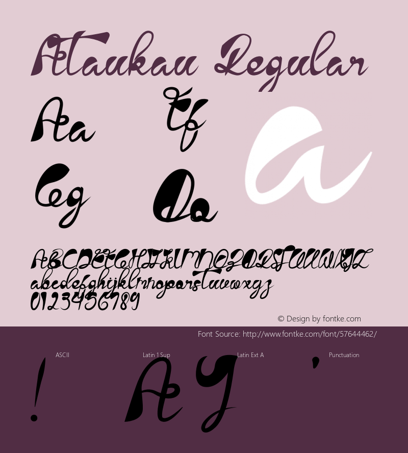 Ataukau Version 1.004;Fontself Maker 3.4.0 Font Sample