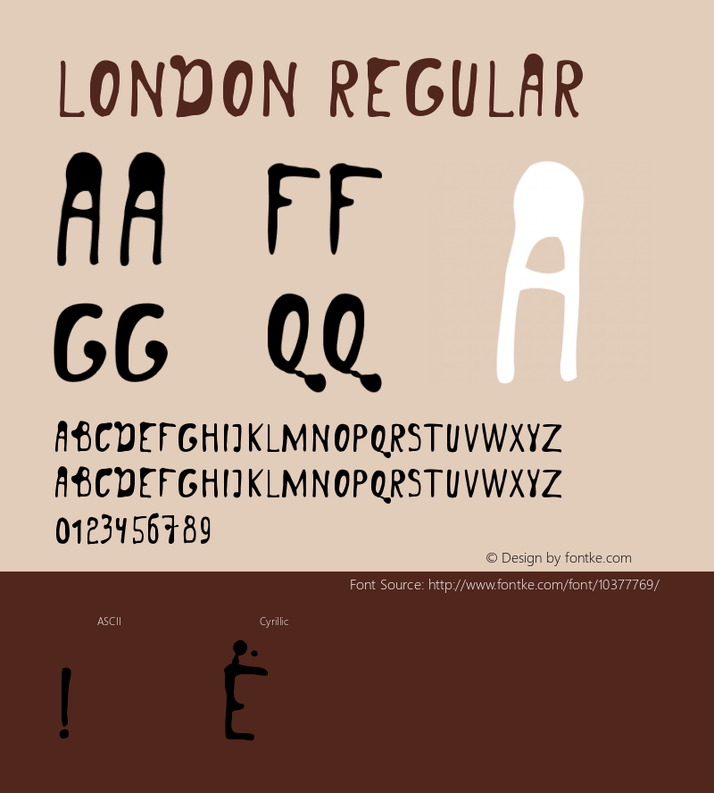 London Regular Version 1.000 2008 initial release Font Sample