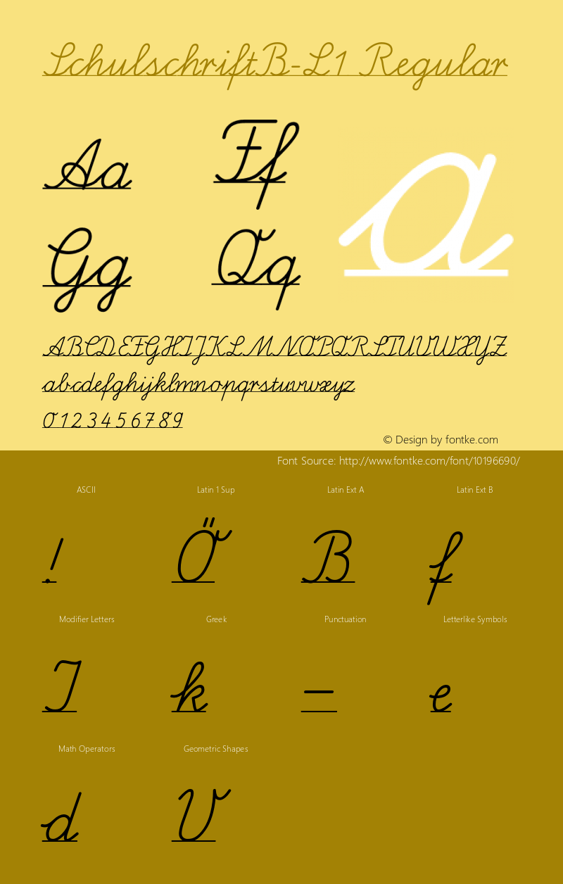 SchulschriftB-L1 Regular 001.000 Font Sample