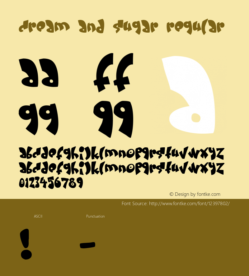 Cream and sugar Regular www.pizzadude.cjb.net Font Sample