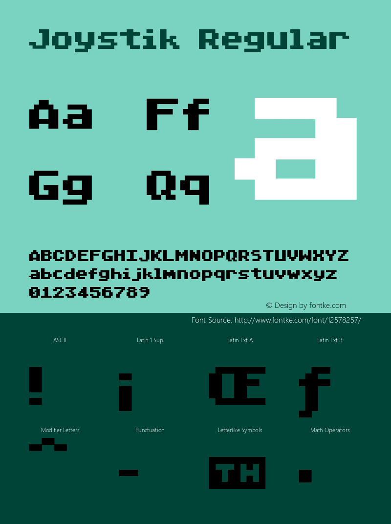 Joystik Regular Version 001.000 Font Sample