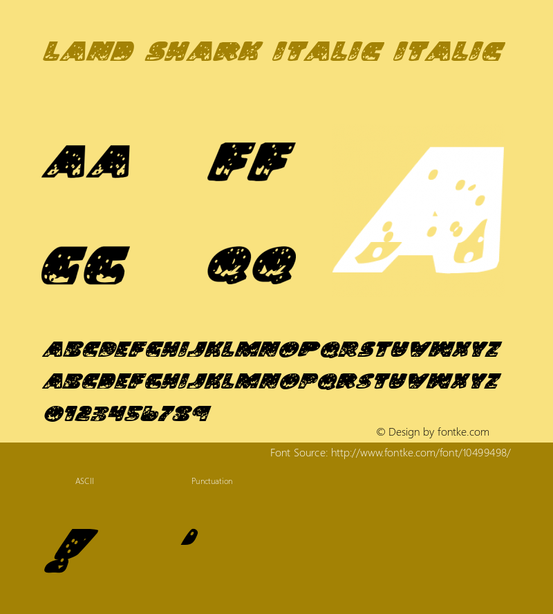 Land Shark Italic Italic Version 1.0 Font Sample