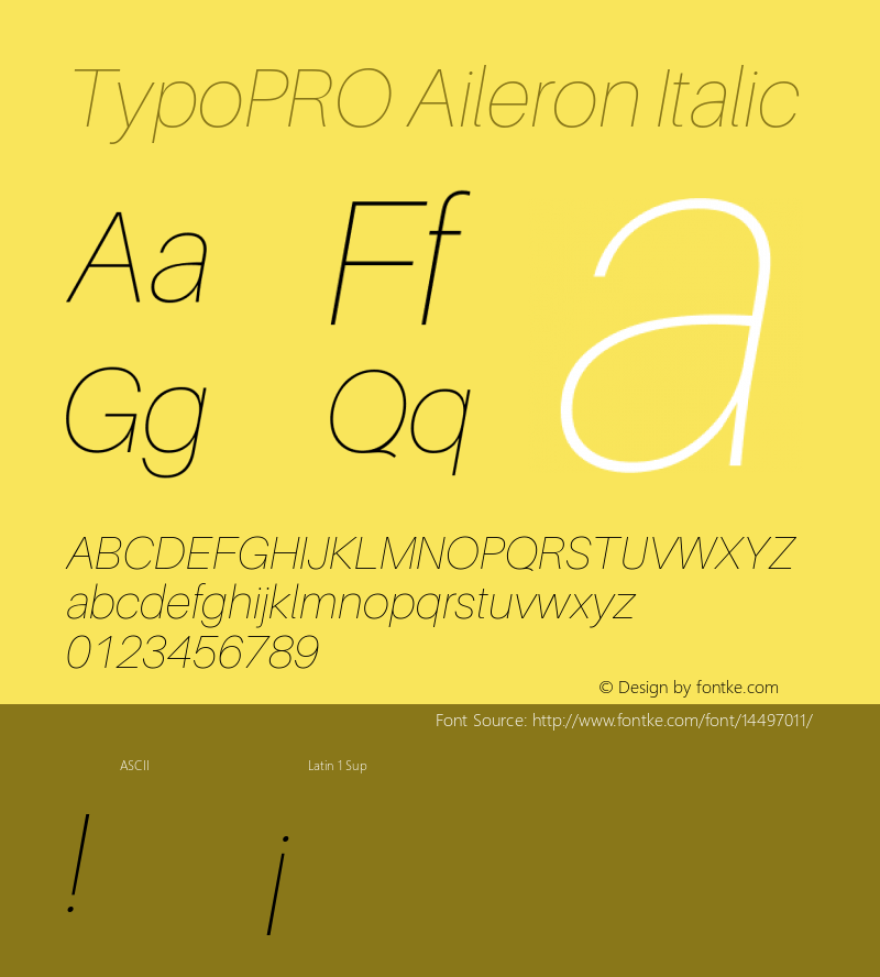 TypoPRO Aileron Italic Version 1.000;PS 001.000;hotconv 1.0.70;makeotf.lib2.5.58329 Font Sample