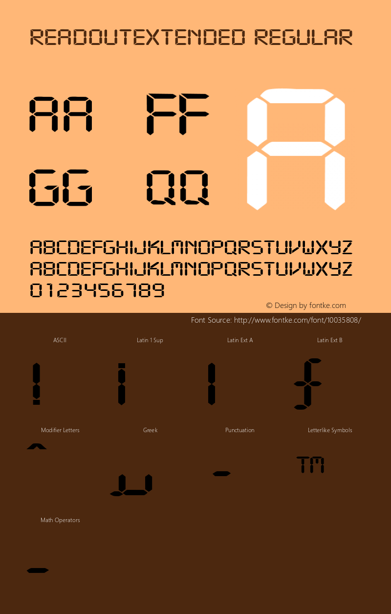 ReadoutExtended Regular Rev. 003.000 Font Sample