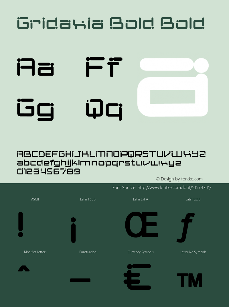 Gridaxia Bold Bold 1.00 Font Sample